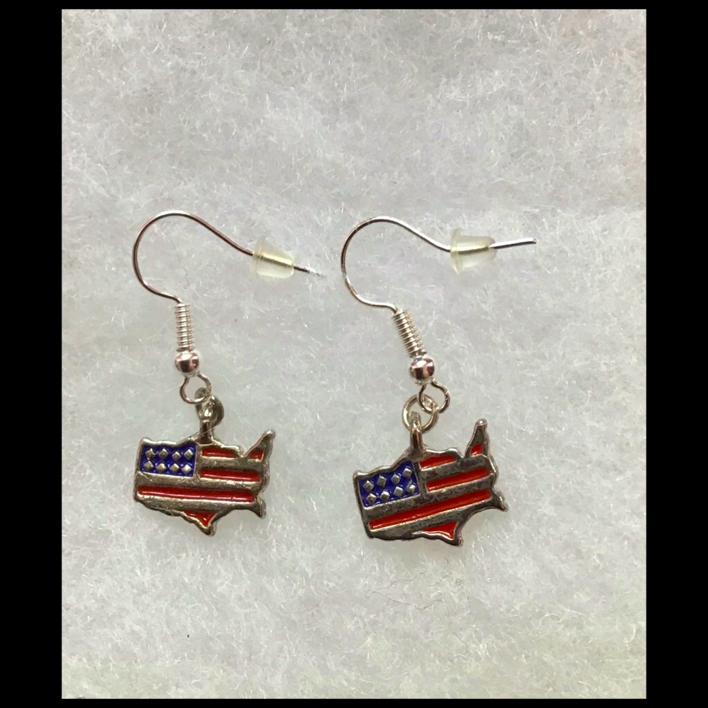 $8 Each Or 3/$15 1/2” Artisan Crafted United States Charm Earrings